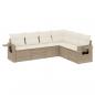 Preview: 6-tlg. Garten-Sofagarnitur mit Kissen Beige Poly Rattan