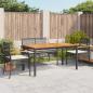 Preview: ARDEBO.de - 5-tlg. Garten-Essgruppe mit Kissen Schwarz Poly Rattan