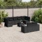 Preview: ARDEBO.de - 10-tlg. Garten-Sofagarnitur mit Kissen Schwarz Poly Rattan