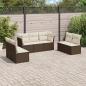 Preview: ARDEBO.de - 7-tlg. Garten-Sofagarnitur mit Kissen Braun Poly Rattan