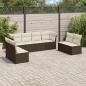 Preview: ARDEBO.de - 8-tlg. Garten-Sofagarnitur mit Kissen Braun Poly Rattan