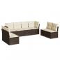 Preview: 8-tlg. Garten-Sofagarnitur mit Kissen Braun Poly Rattan