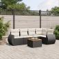 Preview: ARDEBO.de - 6-tlg. Garten-Sofagarnitur mit Kissen Schwarz Poly Rattan