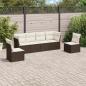 Preview: ARDEBO.de - 6-tlg. Garten-Sofagarnitur mit Kissen Braun Poly Rattan