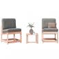 Preview: ARDEBO.de - 3-tlg. Garten-Lounge-Set Massivholz Douglasie