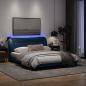 Preview: Bettgestell mit LED Blau 160x200 cm Stoff