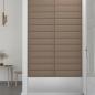 Preview: Wandpaneele 12 Stk. Cappuccino-Braun 60x15cm Kunstleder 1,08 m²