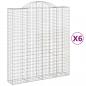 Preview: Gabionen mit Hochbogen 6 Stk. 200x50x220/240cm Verzinktes Eisen