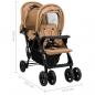 Preview: Tandem-Zwillingskinderwagen Taupe Stahl