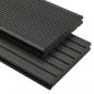 Preview: ARDEBO.de - WPC Massive Terrassendielen mit Zubehör 25 m² 4 m Schwarz