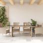 Preview: Gartentisch mit Glasplatte Beige 190x80x74 cm Poly Rattan