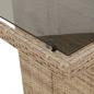 Preview: Gartentisch mit Glasplatte Beige 190x80x74 cm Poly Rattan