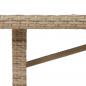 Preview: Gartentisch mit Glasplatte Beige 190x80x74 cm Poly Rattan