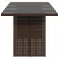 Preview: Gartentisch mit Glasplatte Braun 190x80x74 cm Poly Rattan