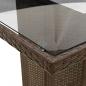 Preview: Gartentisch mit Glasplatte Braun 190x80x74 cm Poly Rattan