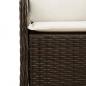 Preview: 9-tlg. Garten-Essgruppe mit Kissen Braun Poly Rattan