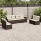 Preview: ARDEBO.de - 8-tlg. Garten-Sofagarnitur mit Kissen Braun Poly Rattan