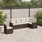 Preview: ARDEBO.de - 6-tlg. Garten-Sofagarnitur mit Kissen Braun Poly Rattan