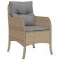 Preview: 7-tlg. Garten-Essgruppe mit Kissen Beige Poly Rattan