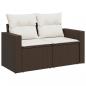 Preview: Gartensofa mit Kissen 2-Sitzer Braun Poly Rattan