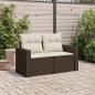 Preview: Gartensofa mit Kissen 2-Sitzer Braun Poly Rattan