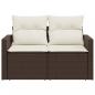 Preview: Gartensofa mit Kissen 2-Sitzer Braun Poly Rattan