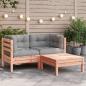 Preview: ARDEBO.de - Gartensofa mit Kissen und Hocker 2-Sitzer