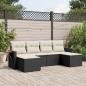 Preview: ARDEBO.de - 6-tlg. Garten-Sofagarnitur mit Kissen Schwarz Poly Rattan