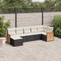 Preview: ARDEBO.de - 7-tlg. Garten-Sofagarnitur mit Kissen Schwarz Poly Rattan