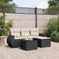 Preview: ARDEBO.de - 5-tlg. Garten-Sofagarnitur mit Kissen Schwarz Poly Rattan