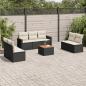 Preview: ARDEBO.de - 8-tlg. Garten-Sofagarnitur mit Kissen Schwarz Poly Rattan