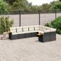 Preview: ARDEBO.de - 9-tlg. Garten-Sofagarnitur mit Kissen Schwarz Poly Rattan