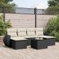 Preview: ARDEBO.de - 7-tlg. Garten-Sofagarnitur mit Kissen Schwarz Poly Rattan