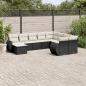 Preview: ARDEBO.de - 10-tlg. Garten-Sofagarnitur mit Kissen Schwarz Poly Rattan