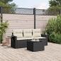 Preview: ARDEBO.de - 4-tlg. Garten-Sofagarnitur mit Kissen Schwarz Poly Rattan