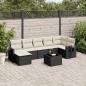 Preview: ARDEBO.de - 8-tlg. Garten-Sofagarnitur mit Kissen Schwarz Poly Rattan