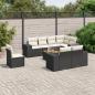 Preview: ARDEBO.de - 9-tlg. Garten-Sofagarnitur mit Kissen Schwarz Poly Rattan