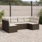 Preview: ARDEBO.de - 6-tlg. Garten-Sofagarnitur mit Kissen Braun Poly Rattan