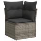 Preview: 8-tlg. Garten-Sofagarnitur mit Kissen Grau Poly Rattan