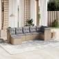 Preview: ARDEBO.de - 7-tlg. Garten-Sofagarnitur mit Kissen Beige Poly Rattan