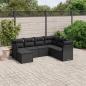 Preview: ARDEBO.de - 7-tlg. Garten-Sofagarnitur mit Kissen Schwarz Poly Rattan