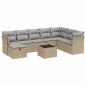 Preview: 9-tlg. Garten-Sofagarnitur mit Kissen Beige Poly Rattan