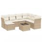 Preview: 8-tlg. Garten-Sofagarnitur mit Kissen Beige Poly Rattan