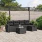 Preview: ARDEBO.de - 6-tlg. Garten-Sofagarnitur mit Kissen Schwarz Poly Rattan