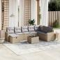 Preview: ARDEBO.de - 9-tlg. Garten-Sofagarnitur mit Kissen Beige Poly Rattan