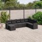 Preview: ARDEBO.de - 8-tlg. Garten-Sofagarnitur mit Kissen Schwarz Poly Rattan