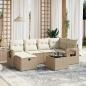 Preview: ARDEBO.de - 7-tlg. Garten-Sofagarnitur mit Kissen Beige Poly Rattan