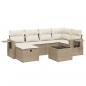 Preview: 7-tlg. Garten-Sofagarnitur mit Kissen Beige Poly Rattan