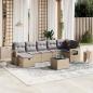 Preview: ARDEBO.de - 8-tlg. Garten-Sofagarnitur mit Kissen Beige Poly Rattan