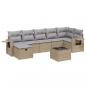 Preview: 8-tlg. Garten-Sofagarnitur mit Kissen Beige Poly Rattan